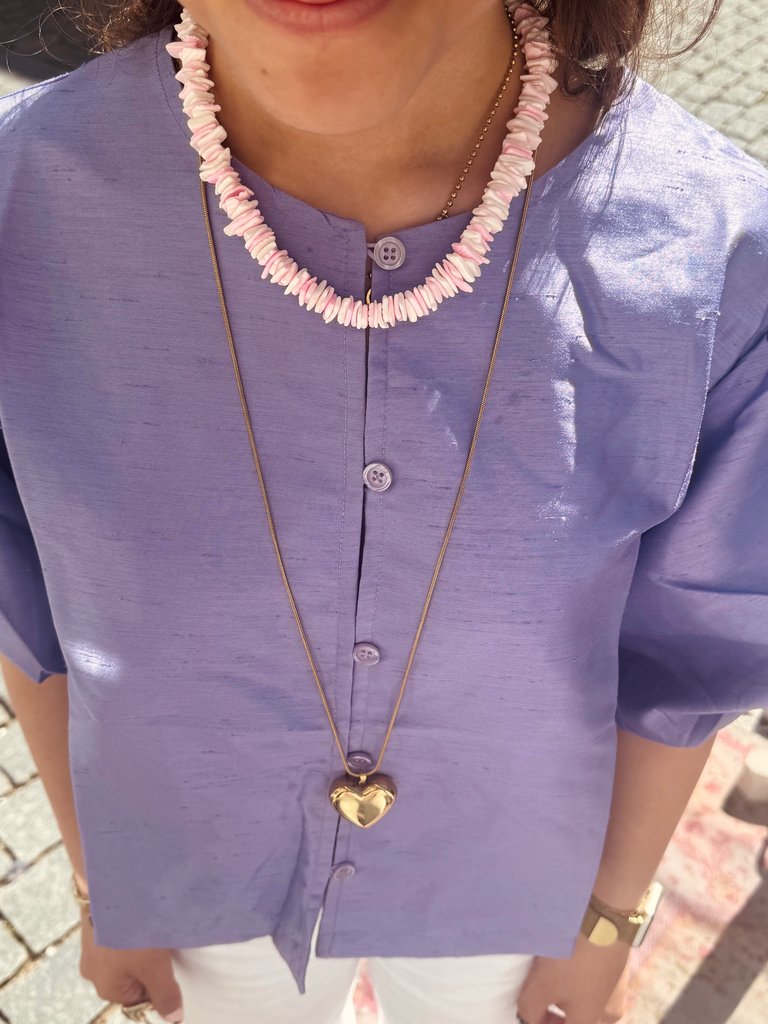 Shell ketting roze