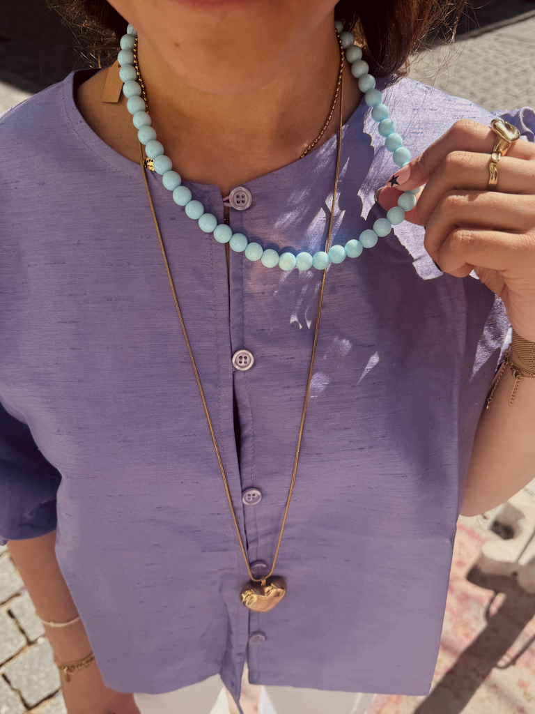 Boho ketting blauw