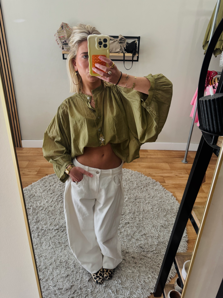 Puk blouse groen