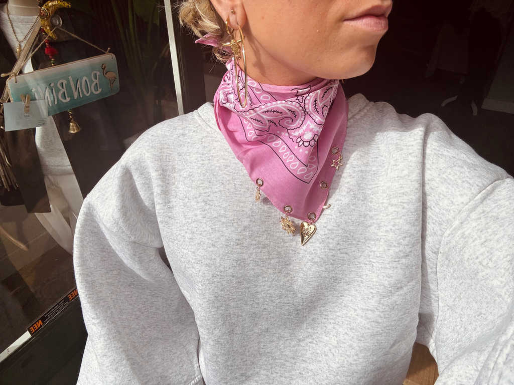 Paisley bandana pink