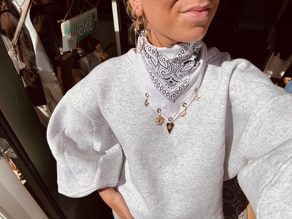 Paisley bandana white