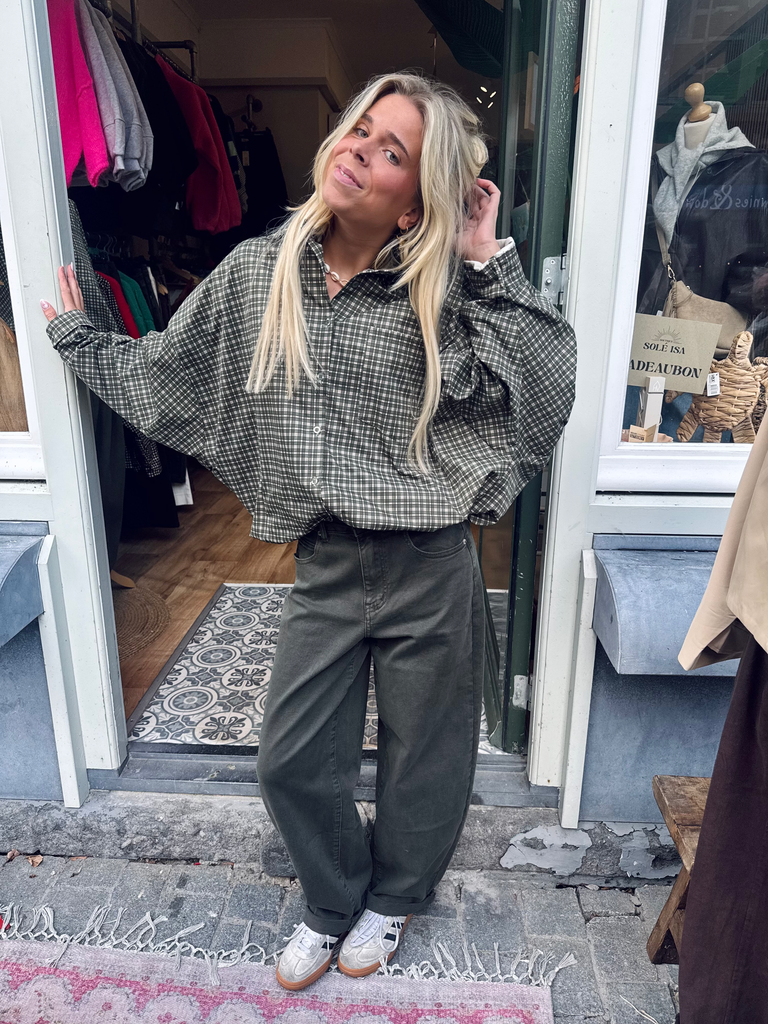 Barrel jeans green (34)